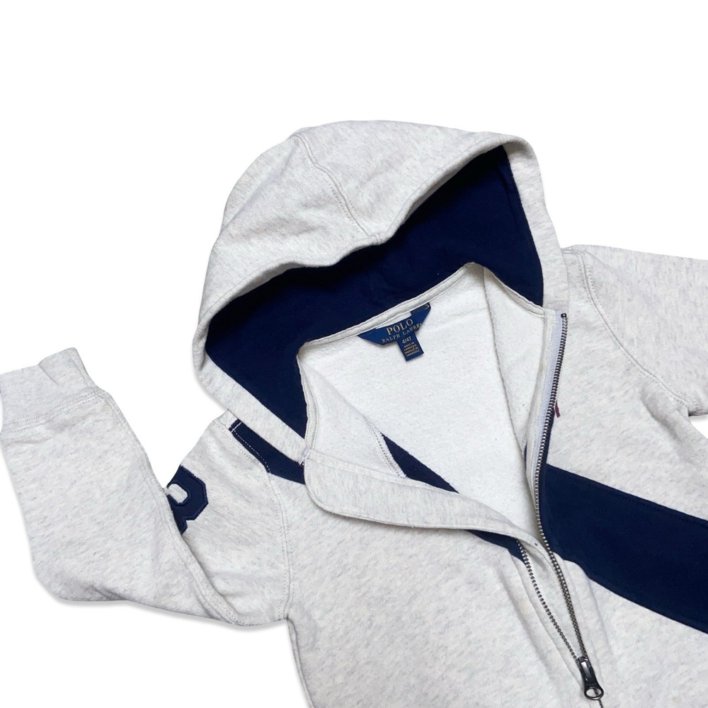 Polo Ralph Lauren Hoodie 4/4T Toddler Gray Full Zip Big Pony Logo Sweatshirt - Picture 8 of 8
